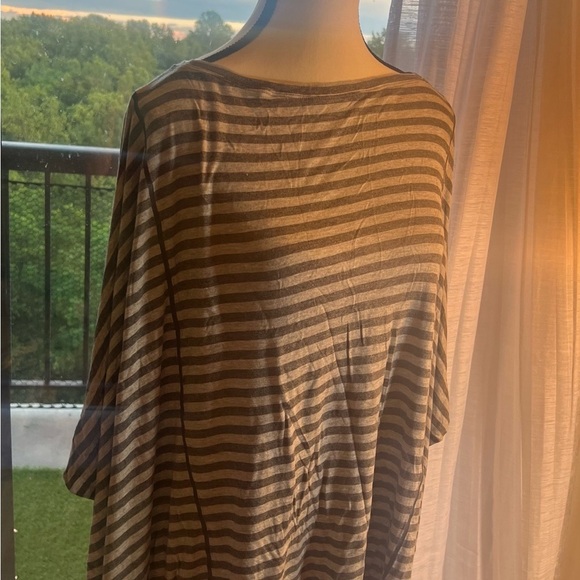 Striped Gray Women's Tunic Top - Picture 3 of 5